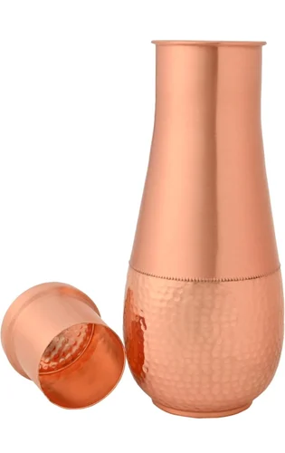 Copper Hammered Tulip Bottle